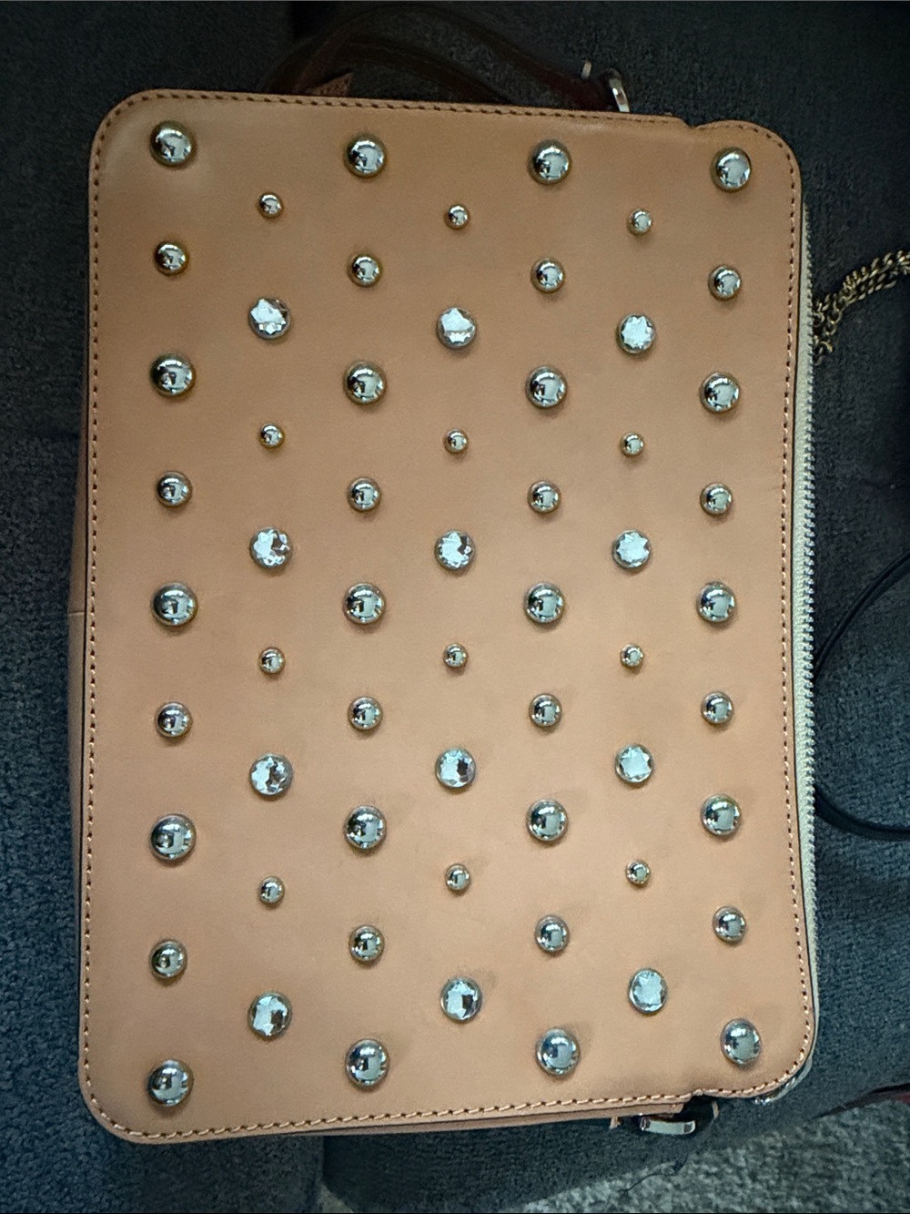 Banana Republic Tan Studded crossbody with Silver Accents